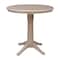 International Concepts Round 36 in Round Top Pedestal Table, 34.9 inH, Washed Gray Taupe, 36 in W, 36 in L, 35.9 in H K09-36RT-27B-6B - alternate 1
